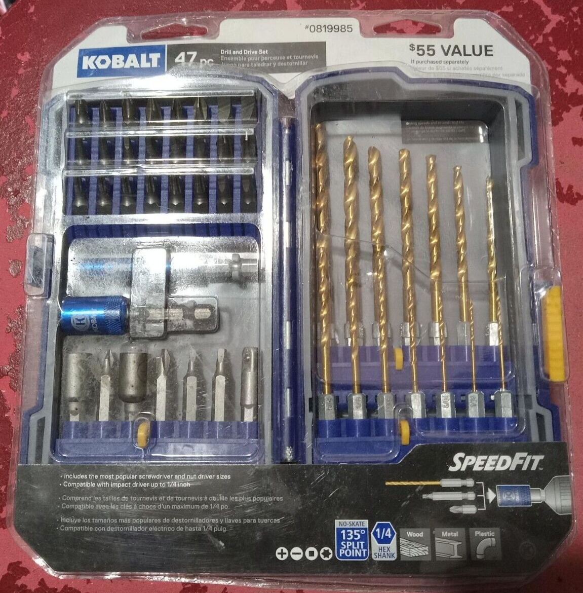 New Kobalt SpeedFit Drill and Drive Impact Driver Bit Set - 47