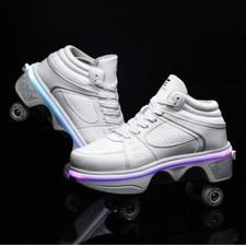 Automatic Walking Light Up Shoe Invisible Roller 2 in 1 Removable Pulley Skates