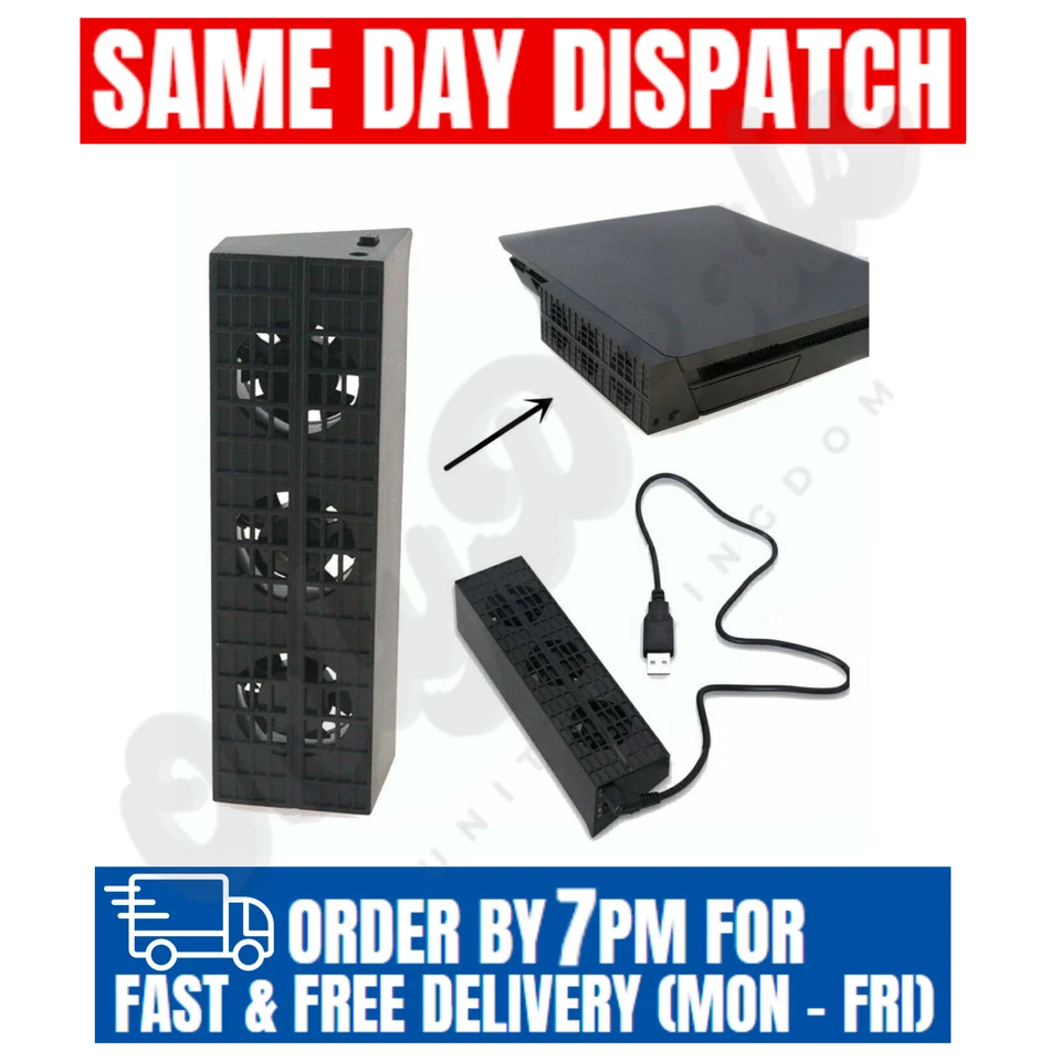 DOBE PS4 Slim Cooling Fan - Sony Playstation 4 S External Super Turbo Cooler UK - Image 3 of 4