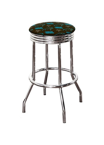 Bar Stool 31" Tall Backless Swivel Seat Cushion with NFL Team Logo Fabric - Picture 6 of 39