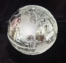 Etched Glass Globe 4" Earth World Map