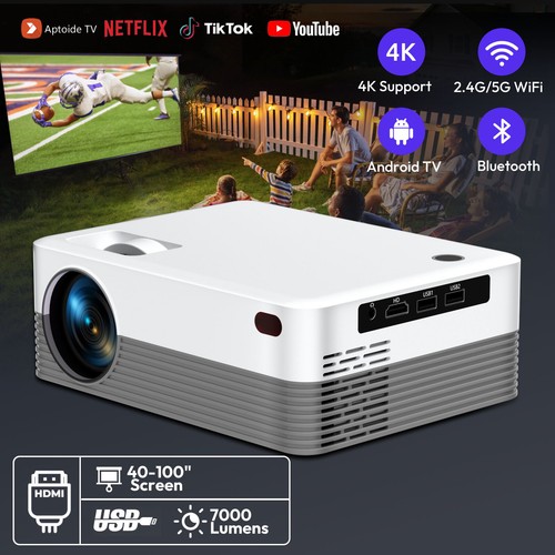 XGODY 4K HD Smart Projector WiFi Bluetooth Android 7000LMS Home Theater 1080P