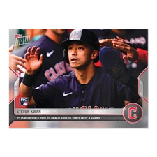 2022 TOPPS NOW #33 STEVEN KWAN 1ST SINCE 1901 TO REACH BASE 15 TIMES IN 4 GAMES