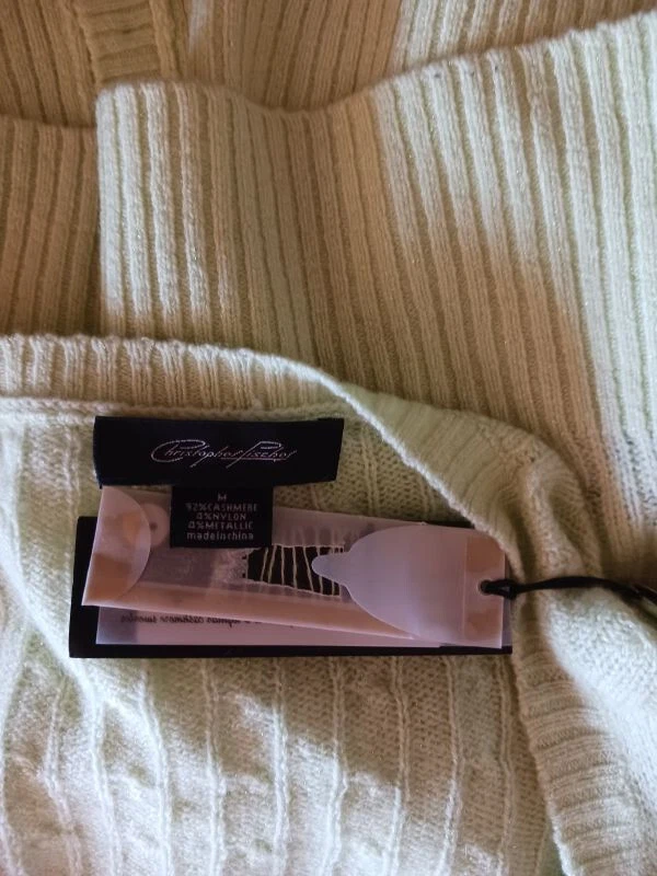 Cárdigan suéter Christopher Fischer verde claro tejido con cable cachemir M nuevo con etiquetas Foto 4 de 4