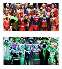 2 LOT Alex Ross SIGNED DC Infinitely NYCC 2022 Excl Limited Edition Paper Prints