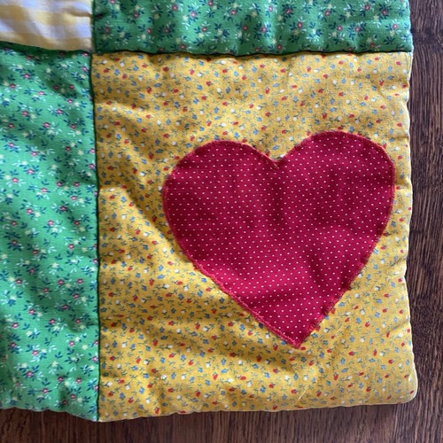 Vintage Clown Quilt Baby Blanket Jack in the Box Patchwork Yellow Check Retro - Picture 8 of 23