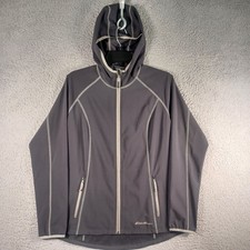 Eddie Bauer Womens Dark Gray Full Zip Hoodie Size Small Zip Pockets Long Sleeve