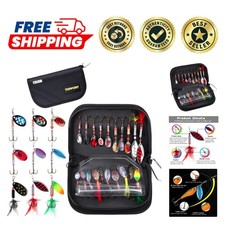 20-Piece Fishing Lures Set with Carry Bag - Perfect for Bass & Trout Fishing