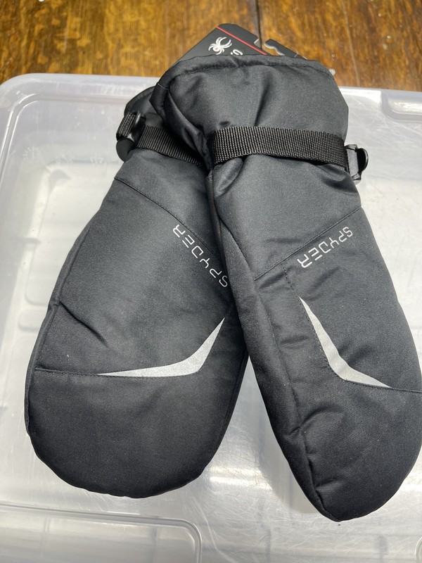 NWT Spyder Winter Mittens Gloves Size Large Extra Large L/XLBlack Adjustable O12