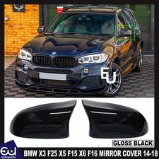 FOR BMW X3 F25 X5 F15 X6 F16 14-18 GLOSS BLACK WING MIRROR COVER CAPS M SPORT