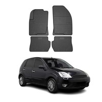 Omac Gummi FußMatten FüR Ford Fiesta MK5 2002-2008 Automatten Gummi Schwarz 4Tlg