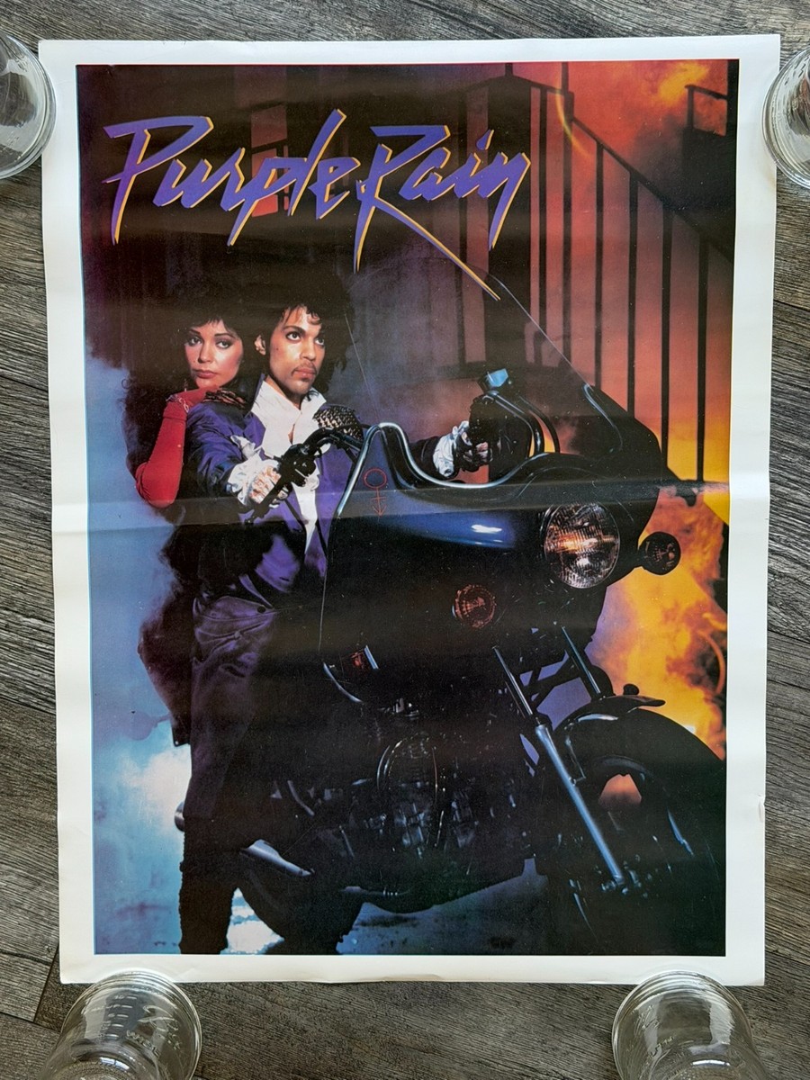 PRINCE Purple Rain Vintage Poster Movie APOLLONIA Motorcycle 1984