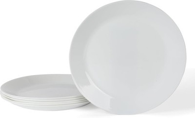 Opalton 6-Piece 10-Inch Dinner Plates   Chip & Break Resistant Opal Glass Plates