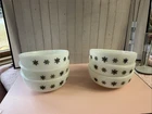 Vintage Pyrex JAJ Snowflake Gaiety Jockey Cap Bowls x6Cereal Soup Made England