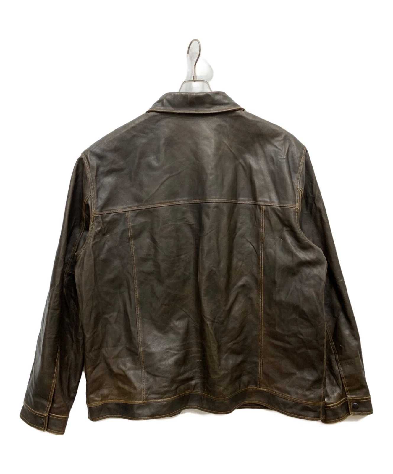 GAP Old Leather Jacket Men's Size XXL Brown image 2