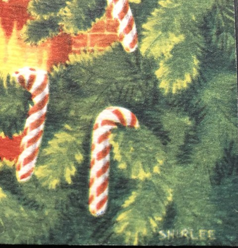 Biglietto Auguri Natalizio Vintage Angeli Carini Decorazione Albero di Natale Canne Caramelle - Foto 2 di 4