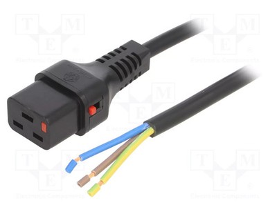 IEC C19 weiblich,Kabel PVC Kabel 1m