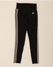 ADIDAS Womens Climalite Leggings UK 8/10 Small Black Polyester BU15