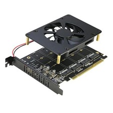 Quad NVMe PCIe Adapter, 4 Ports M.2 NVMe SSD to PCI-e 4.0/3.0 x16 4-Port 4.0