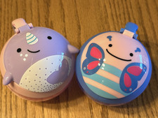 LOT OF 2 Hop Skip Zoo Toddler No Spill Snack Cups - Butterfly  Narwhal
