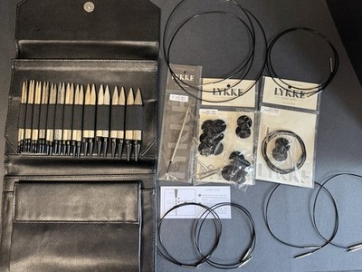 Lykke Driftwood Knitting Needles Interchangeable BIG Lot Grey Pouch EUC