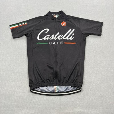 Castelli Cafe Cycling Jersey Mens XXL Black Full Zip Short Sleeve