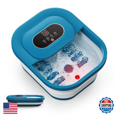 COMFIER Collapsible Foot Spa Bath Massager with Heat, Pedicure Foot Spa with Bub