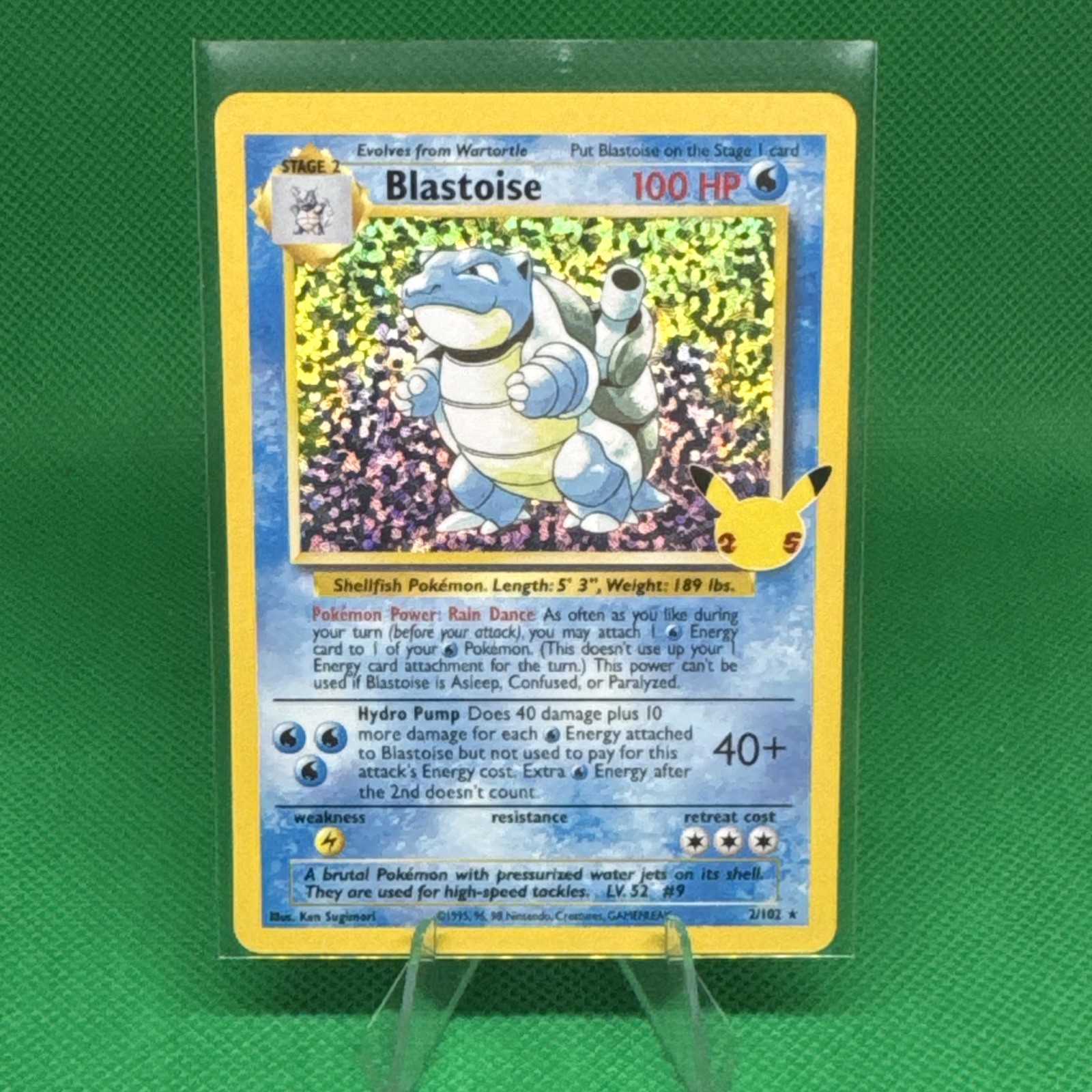 Blastoise - 2/102 - Holo Rare 25th Celebrations Classic - Pokemon Card - NM