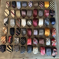 Lot Of 54 DESIGNER Men  s Neck Ties VTG Silk Poly Assorted Brands, Styles, Sizes