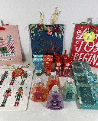 Christmas Holiday Gift Bag Bath Sets - Hand Lotion Bath Fizzers Bubbles Confetti