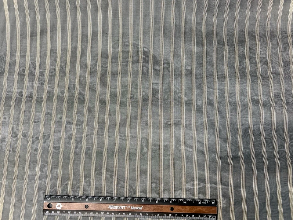 Black/Antique gold Stripe on 100% Silk Organza, 44" Wide, By The Yard (TS-7536) - Image 4 of 4