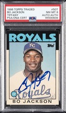 1986 TOPPS TRADED TIFFANY #50T BO JACKSON PSA 8 AUTO AUTHENTIC