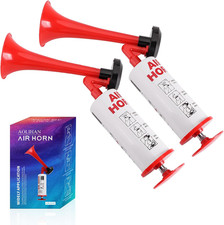 2Pcs Handheld Air Horn, Aluminum Portable Handheld Air Pump Horn, Loud Noise Mak