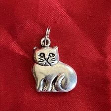 W/LOOP BALE ADORABLE KITTY GRUMPY CAT SILVER CHARM FOR BRACELET NECKLACES HELLO