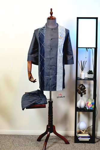 2025 African attire, Men's wear, Traditional Fabric, Senator Native, Kaftan - Picture 7 of 15