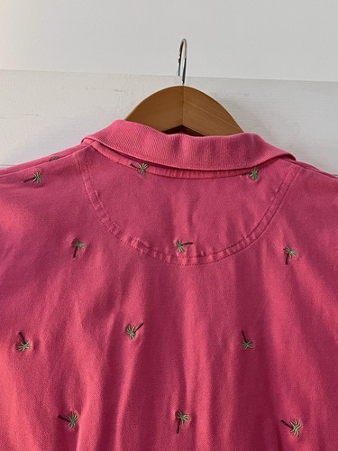 Womens Polo Dress Talbots Small Petite Collar Button Cap Sleeves Palms Hawaii - Picture 9 of 10