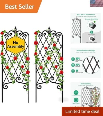 Amagabeli Garden Trellis for Climbing Plants 47  x 16  Rustproof Black Iron P...