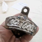 Coca-Cola Wall Mount Bottle Opener Brown Silver Soda Theme Vintage Made in USA