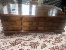 Laura Ashley Garrat 12-Drawer Coffee Table Storage Chest Dark Brown