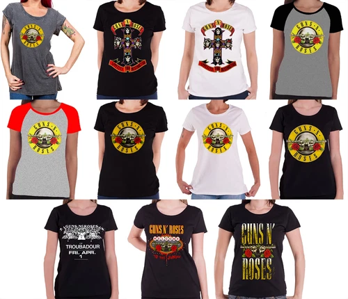 Guns N Roses T Shirt Appetite Bullet band Logo Official Womens Skinny Fit