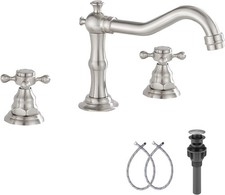 GGStudy Two Handles Three Holes Faucet 8-16 inch Widespread Bathroom Sink Faucet