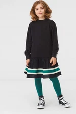 Molo Girl's 11-12 Black Carmen Sweatshirt Dress Striped Pullover  Organic Cotton