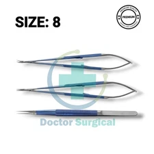 New 3pcs Titanium Needle Holder striaght+curved & Tying Forceps 8''