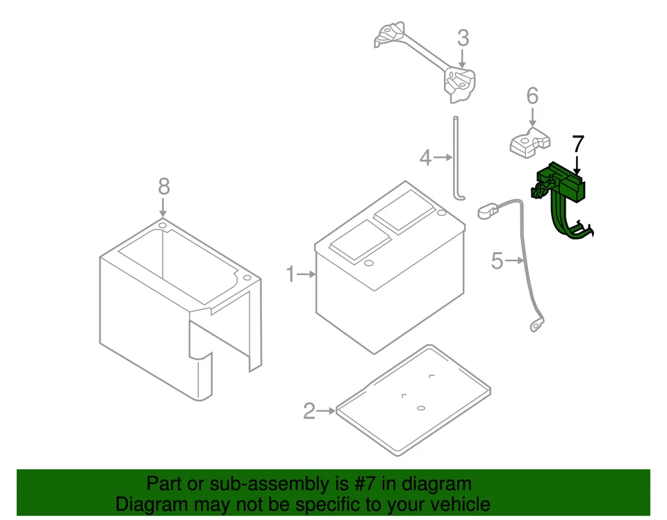 Cable de batería negativo genuino OEM Nissan 24080-EA200 Foto 2 de 3