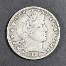 1915 D Barber Silver Half Dollar