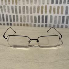Hart Schaffner Marx Glasses Mens Black T-131 Handmade Japan 57-19-145mm