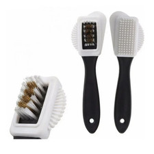 3 Side Cleaning Shoe Brush Plastic S Shape Shoe Cleaner for Suede Snow Boot Leat