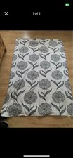 Light Floral Allium cotton curtains lined ring tops  43x65 each curtain Pair