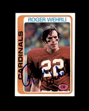 Roger Wehrli Signed HOF 1978 Topps St. Louis Cardinals Autograph