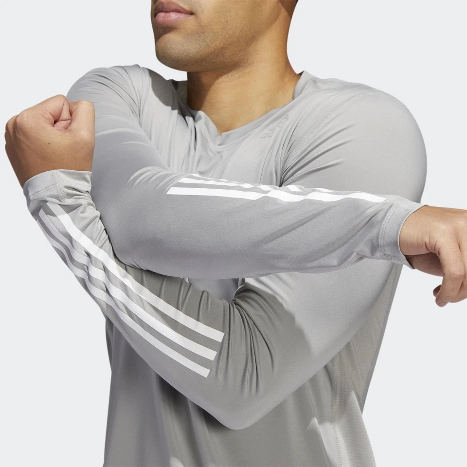 adiidas Techift Top Mens - Grey Compression Tee Long Sleeve - Black Friday Sale - Image 4 of 4